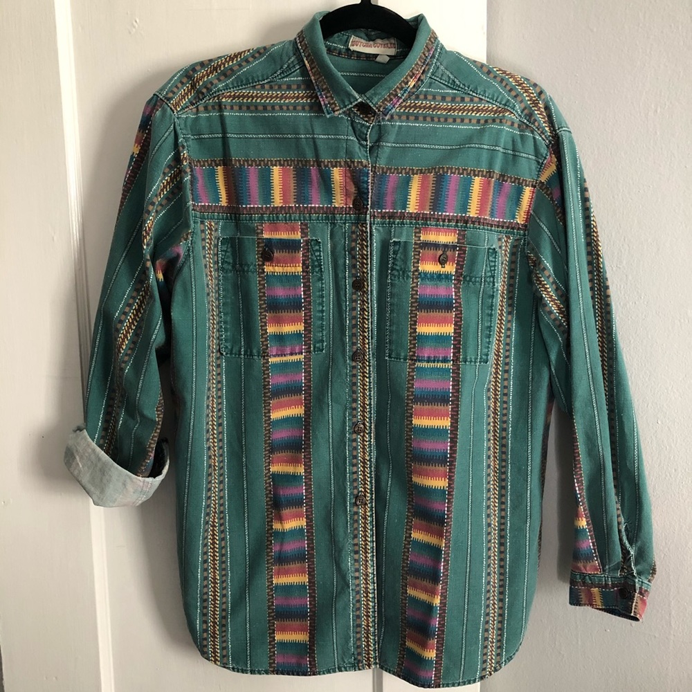 Vintage SW/Indigenous inspired print button down